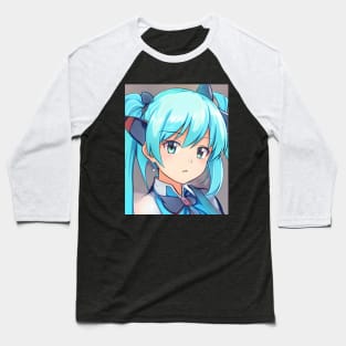 Blue eye Anime Girl Baseball T-Shirt